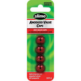 Slime® Anodized Aluminium Valve Caps (Red)