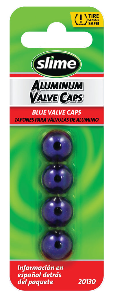 Slime® Anodized Aluminium Valve Caps (Blue)