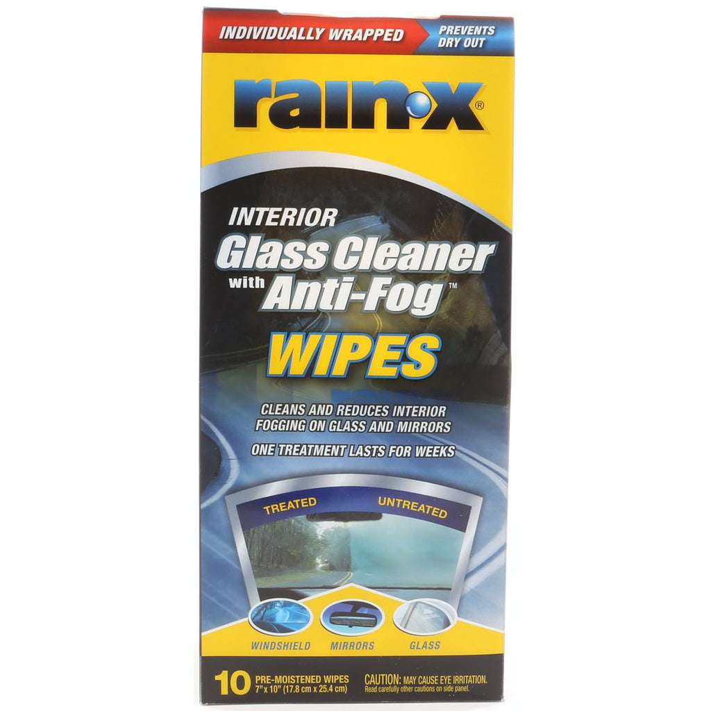 Rain-X Interior Glass Cleaner with Anti-Fog Wipes 10 Pack