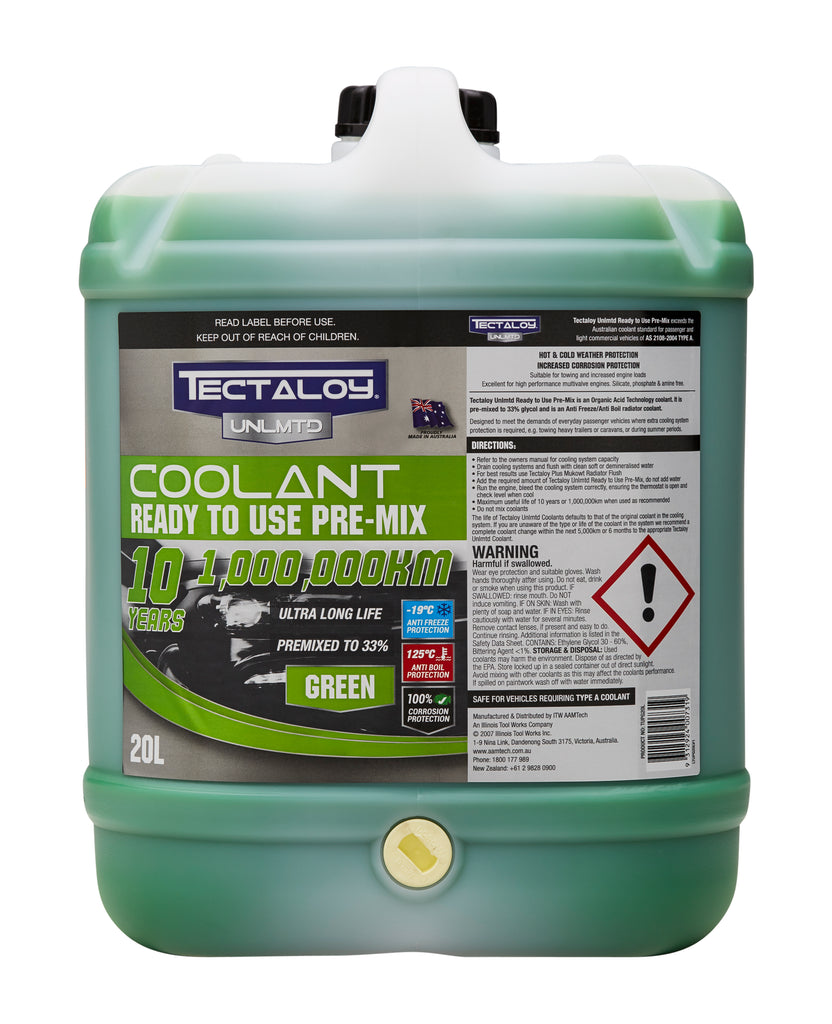 Tectaloy® UNLMTD Ready To Use Pre-Mix Coolant - Green 20L